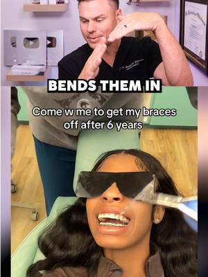 A post by @thebentist on TikTok caption: She Got Braces Removed After 6 YEARS! 😮🦷 #teeth #braces #dentist 