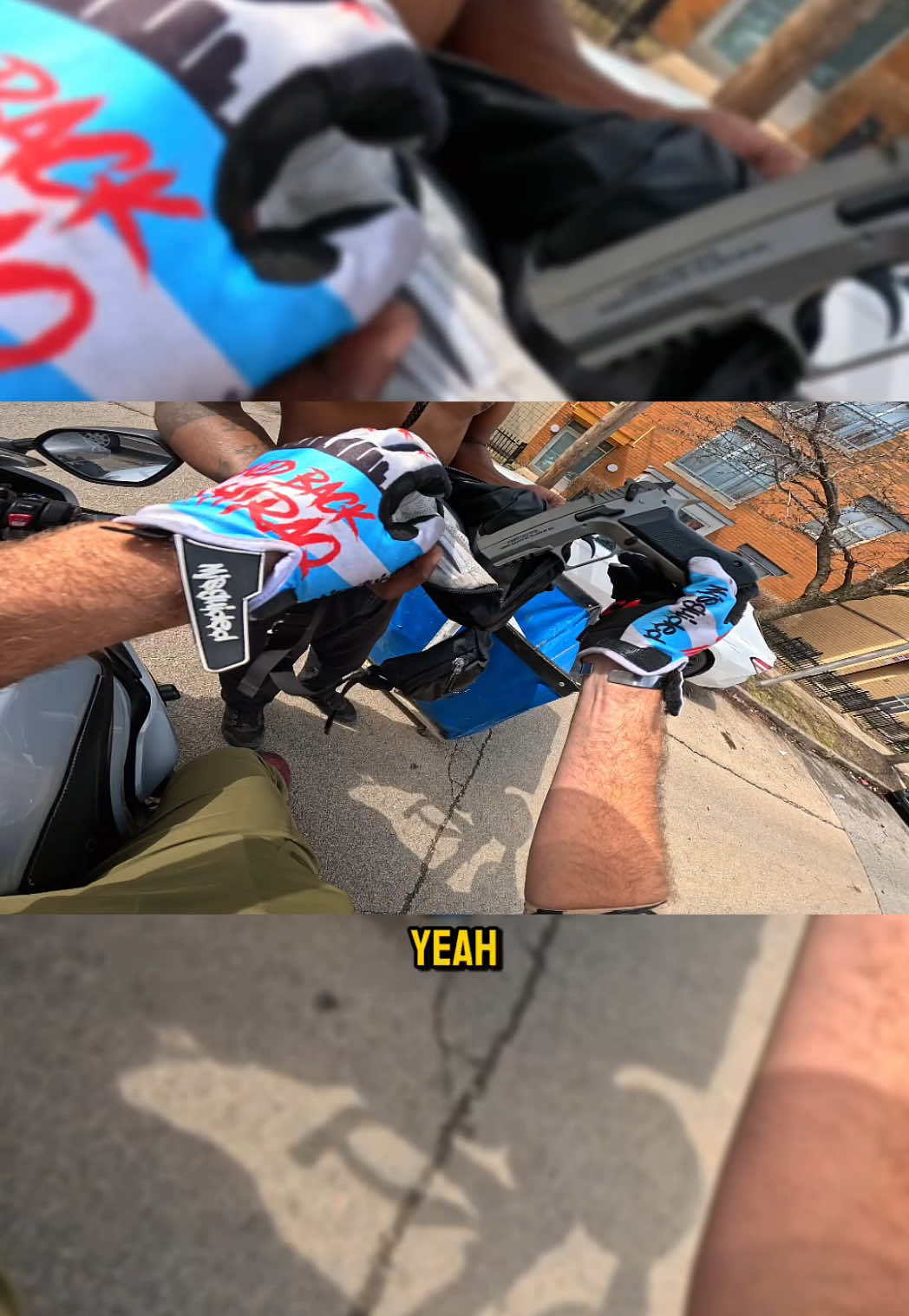 A post by @brian_636 on TikTok caption: Riding in Chicago’s United Center neighborhood #chicago #ride #gun 