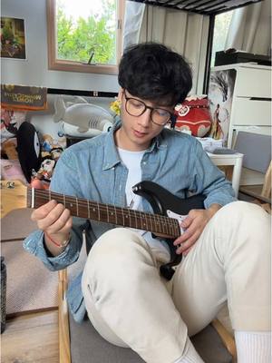 A post by @tuonto on TikTok caption: im learning guitar! and this is a song ive always liked #tuonto #guitar #cover #kiminitodoke 