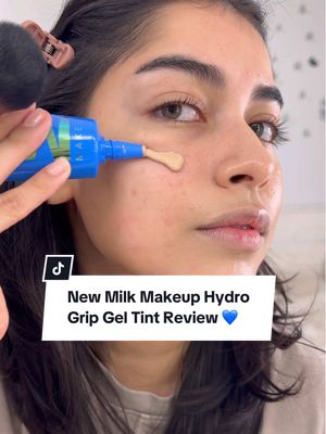 A post by @jazmin_c3 on TikTok caption: Try the @milkmakeup Hydro Grip Gel Tint with me 😛 I love skin tints in the summer I’m so excited for all these new drops 💙💙 #milkmakeup #hydrogripgeltint #milkskintint #hydrogripgelskintint 