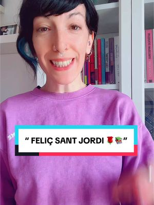 A post by @ladyxynthia on TikTok caption: Català per thotom! Català para todos.. 🌹Feliç Sant Jordi @Òmnium Cultural 