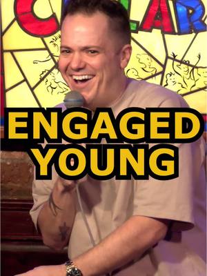 A post by @jeffarcuri on TikTok caption: Engaged young #funny #jokes #crowdwork #standupcomedy #comedy #engaged #fyp #jeffarcuri 
