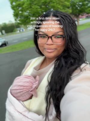A post by @firststatedestinations on TikTok caption: They told me I’d spoil her if I held her too much… but honestly, I think I’m the one getting spoiled 🥹🧸🩷 #fyp #firsttimemom #ftm 