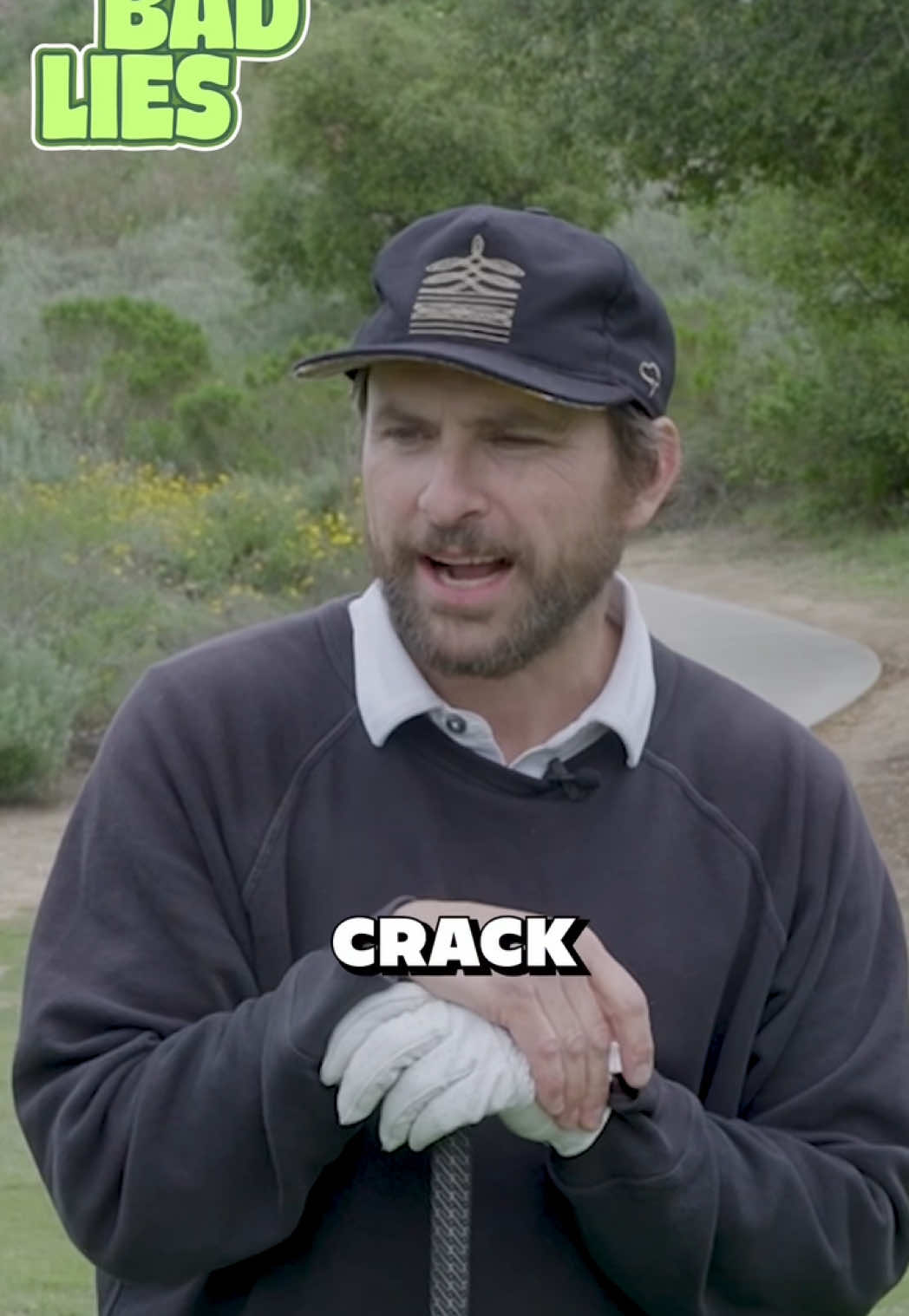 A post by @cheetosantino on TikTok caption: Charlie Day gets low #nobadlies #charlieday #golf #itsalwayssunnyinphiladelphia 