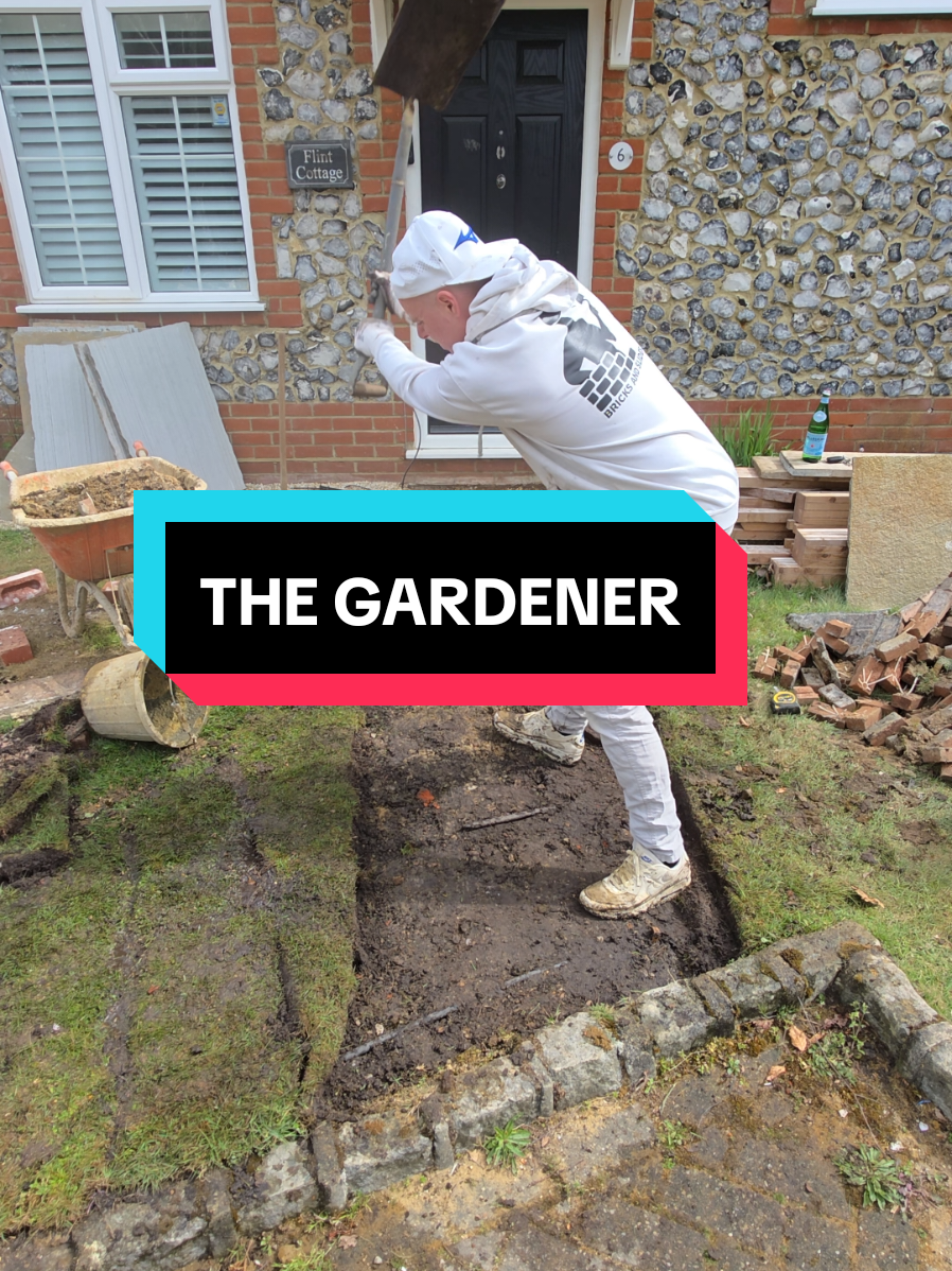 A post by @bricksandslides on TikTok caption: Bricklayer turns into proffessional gardener #foryou #bricklayer #landscape #garden #gardener #landscaper #gardens #foryoupage 