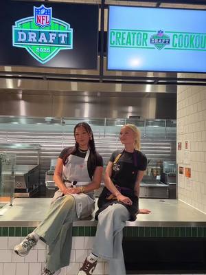 A post by @tinekeyounger on TikTok caption: We’re back and we’re cooking at the @NFL draft🌶️ @Cassie #nfldraft 