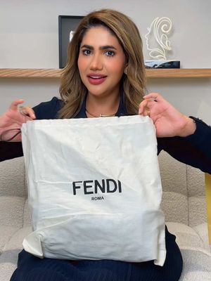 A post by @noorstars on TikTok caption: A masterpiece! I’m OBSESSED 😩🩵  #FENDI #fendibaguette @Fendi 
