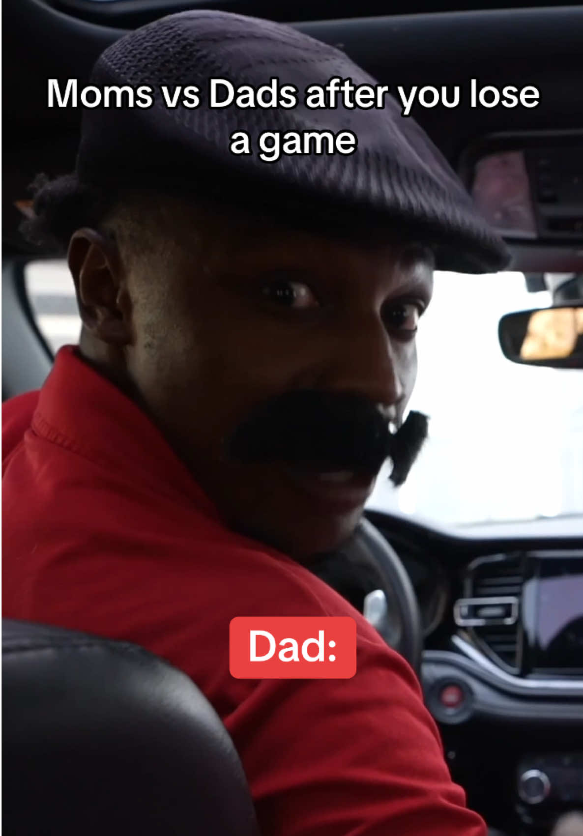 A post by @ on TikTok caption: Moms vs Dads after you lose a game! 🤣🤣🤣🤣 #mom #dad #parents #sport 