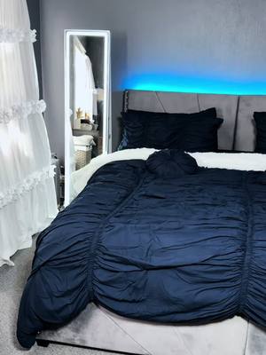 A post by @terrybree241 on TikTok caption: This comforter set  comes in 4 different colors. I picked the blue one what about you? ##10pcscomforterset##comforterset ##pleatedcomforterset##comforter