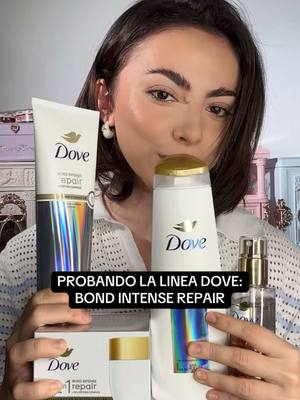A post by @cande.copello on TikTok caption: Reseña de la línea Dove Bond Intense Repair para comenzar una nueva etapa de cuidado con mi pelo 💇🏻‍♀️ 🩵 me encantó!  #Dove #BondIntenseRepair #DoveBondIntenseRepair #Hair #Haircare #CuidadoDelCabello #BeautyHacks #pelodañado #BondRepair 