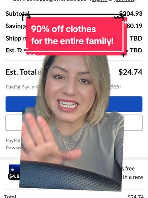 A post by @brodiesaves on TikTok caption: Clothes stock up time for the entire family 🏃‍♀️ up to 90% off 😱 🔗🔗 in by-0 🫶 #budgetshopping  #howtosavemoney #savingmoney 