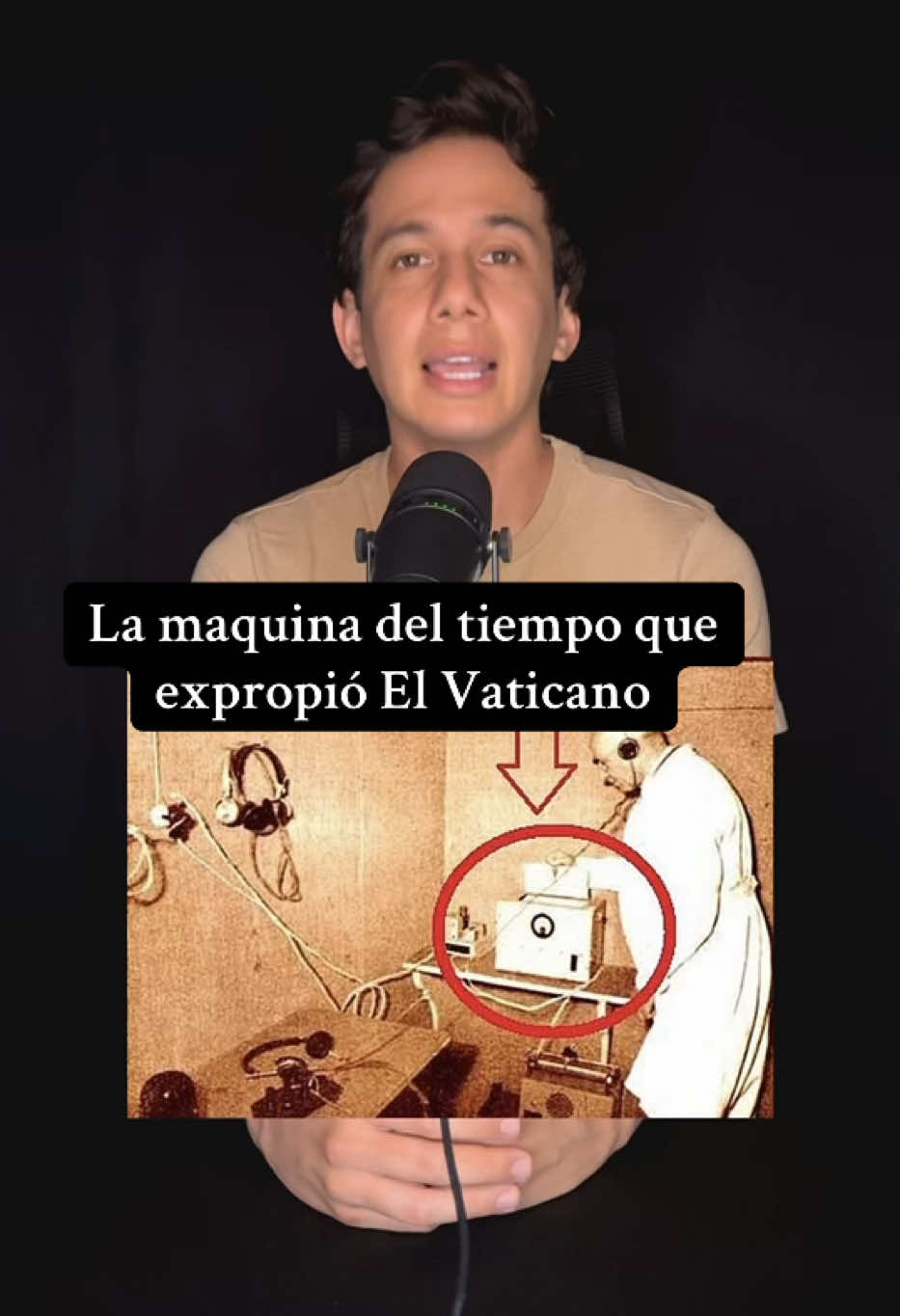 A post by @carlos_name on TikTok caption: ¿Sabías que el Vaticano podría tener una máquina del tiempo? Se llama el Cronovisor y es uno de los misterios más escalofriantes, según la leyenda, fue creada por un grupo de científicos y sacerdotes para ver el pasado. Dicen que con ella vieron la crucifixión de Jesús y hasta la destrucción de Sodoma. El Vaticano lo habría ocultado… ¿Será real o solo un mito…? 💀
