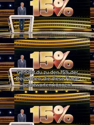 A post by @1prozentquiz on TikTok caption: Nur 15% der  Deutschen können diese Frage beantworten 😳 👉 ""Das 1% Quiz - Wie clever ist Deutschland?"" - Donnerstag, 20:15 Uhr in SAT.1 oder kostenlos streamen auf Joyn. #das1prozentquiz #whattowatch