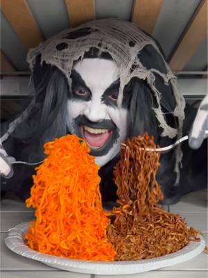 A post by @yoeslan on TikTok caption: He made orange and brown noodles for monster 🤣👻 #monsterundermybed #funnyvideo  