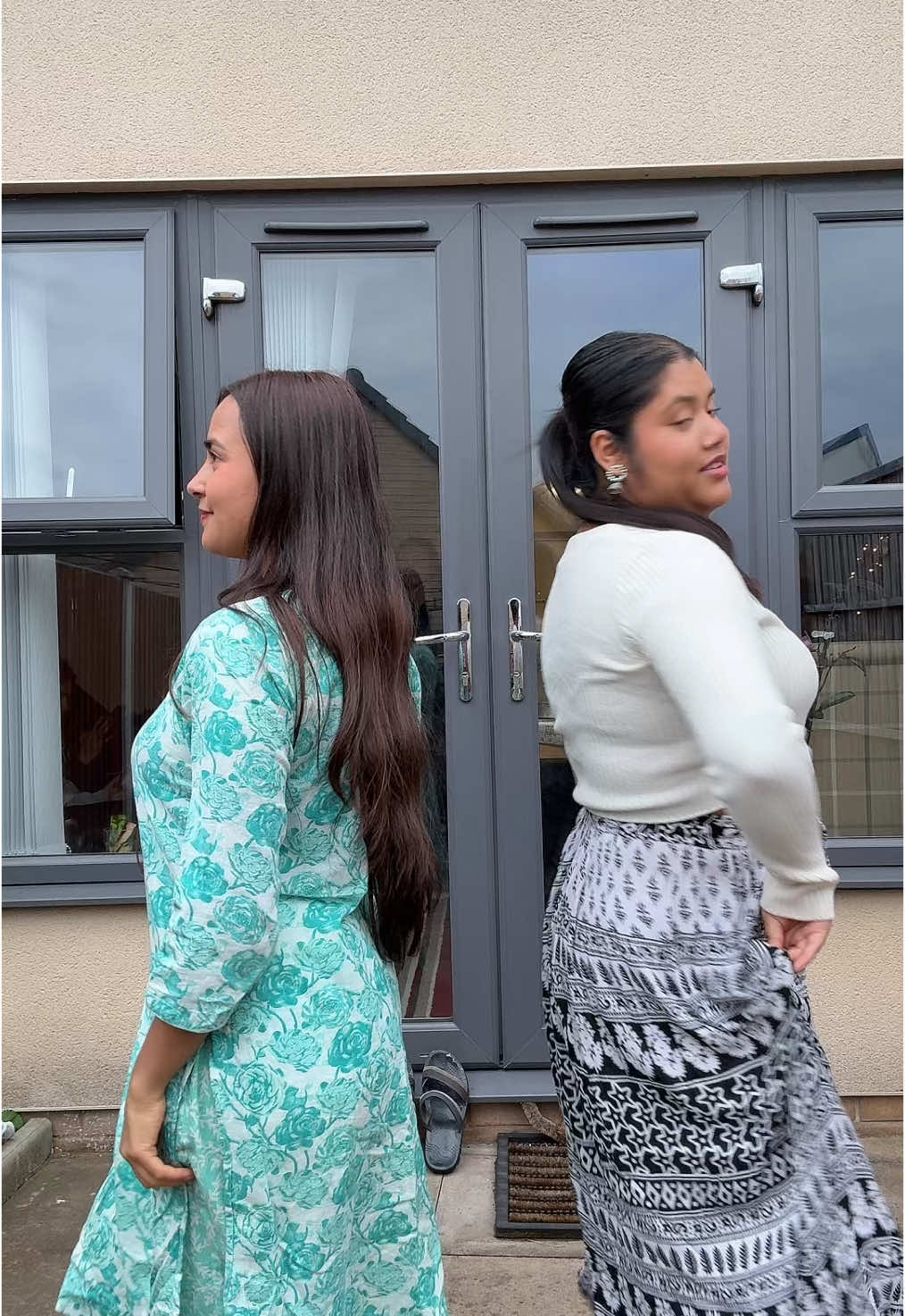 A post by @binita_thapa29 on TikTok caption: Dancing With @Sujan♾️Shiksha after long time but energy nowhere to be found🥲  • #jausailibenibazar #nepali #nepalilokgeet 