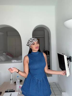 A post by @itsnorel on TikTok caption: #publicité @Fashion Nova  Mary Stretch Denim Micro Mini Dress - Dark Wash