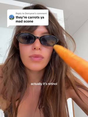 A post by @victoria__benitez on TikTok caption: Replying to @Derryeve Carrots are rich in beta-carotene, which converts into vitamin A—the same nutrient that powers RETINOL #SkinCare #skin #retinol 