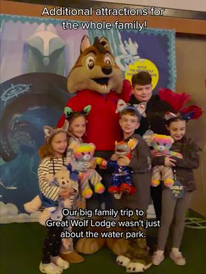 A post by @greatwolflodge on TikTok caption: Not all fun happens in the water! Check out our additional attractions, perfect for every family member! #greatwolflodge 📍 Great Wolf Lodge, Poconos, PA