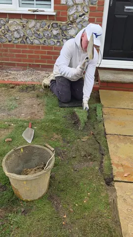 A post by @bricksandslides on TikTok caption: Bricklayer turns to gardening  #foryou #bricklayer #bricklaying #garden #landscaper #landscape #foryoupage 