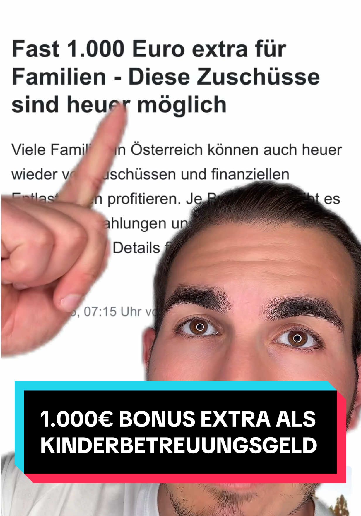 A post by @foerderminister on TikTok caption: Bis zu 1000€ Bonus für Kinder ☝️! #förderungen #österreich #zuschuss #fyp #steuern #finanzen #bonus #unterstützung #eltern #kinder 