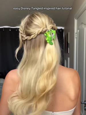 A post by @colourpopco on TikTok caption: All it takes is a brush, a clip, and a little bit of magic (okay, and maybe some highlighter too). 😉🦎✨ @Christina Peart featuring: 💚 Pascal Hair Clip 🎀 Pascal Mini 2-in-1 Hair Brush + Mirror ☀️ 'I See the Light' Liquid Hi-Lite Our Disney Tangled Collection by ColourPop available now on TikTok Shop! 