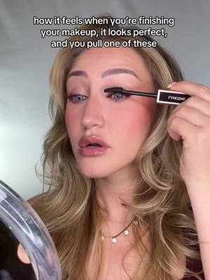 A post by @katiefarhood on TikTok caption: and it’s always when you’re running late too 🥲 #MakeUpArtist #glammakeup #mascarahack #mascara 