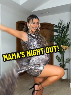 A post by @lianev on TikTok caption: Mamas night out 🐾 🐆  #pregnant #glam #mom 