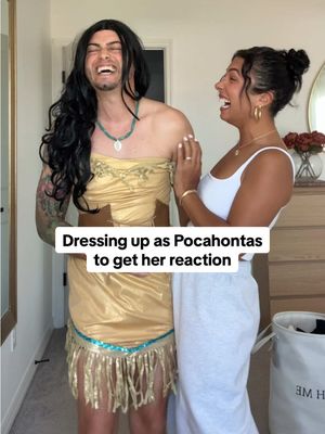 A post by @lovesoreal on TikTok caption: I wanted her to look at me the same way she looked at Pocahontas in the video 😩