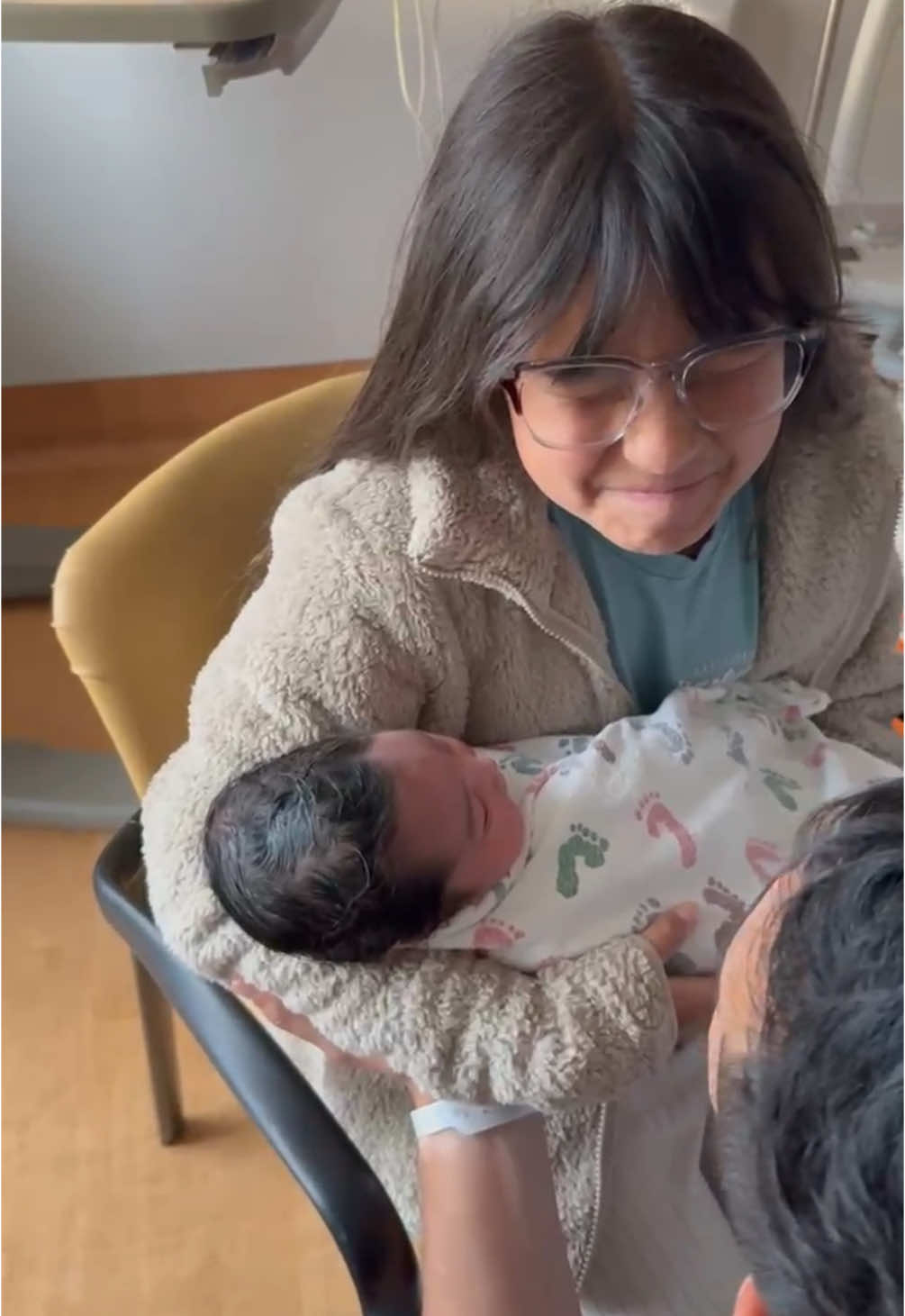 A post by @nickandsienna on TikTok caption: 9 months in, a lifetime to come 💙 Welcome to the world Mila ☺️