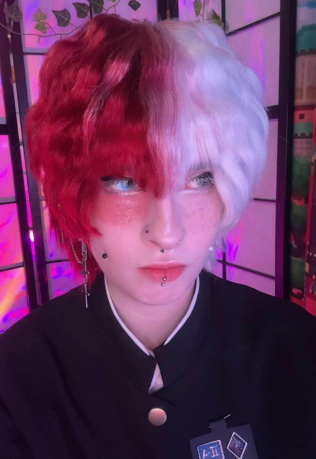 A post by @seneko on TikTok caption: Still waters run deep... #todorokicosplay #shototodorokicosplay #mhacosplay #bnhacosplay #cosplay 