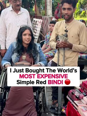 A post by @theofficialgeet on TikTok caption: You won’t believe maine ek bindi ke kitne paise diye 🥰 Ye bhai bahot mehnati hain 🙏🏼 Despite his disability unhone himmat nahi haari 🔥 Salute to him. 🥰 FYI: Har ticket me alG amount tha rs 4000, 5000 and 6000. 💰 Comment me batao kya ye bindi mujhe suit kar rahi thi k nahi? 😅. . Join Me to Spread Happiness 👉🏼 @theofficialgeet 🥰 . . #theofficialgeet #lovegeet #makeup #humanity #randomactsofkindness #surprise #trending #worldsmostexpensive #bindi #disability #tiktokpartner 
