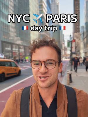 A post by @kevindroniak on TikTok caption: Yes, Paris is a day trip from NYC and yes, I love my @away backpack. #AwayPartner #away #solotravel #paris 