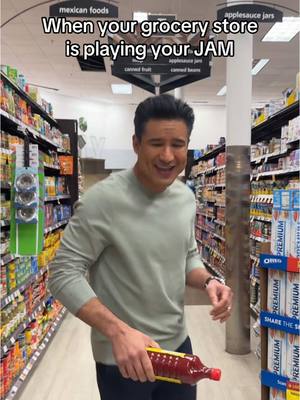 A post by @mariolopez on TikTok caption: The grocery store is basically a nightclub for people who go to bed at 10pm & I’m here for it! #FridayMood  #OldSchool