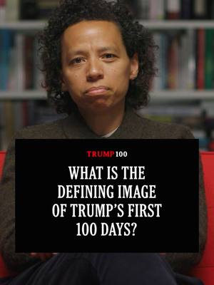 A post by @nytopinion on TikTok caption: Times Opinion columnists share the piece of media that they argue most defines the first 100 days of President Trump’s second term. |  🎥 Emily Holzknecht, Adam Westbrook and Marina King #nytopinion
