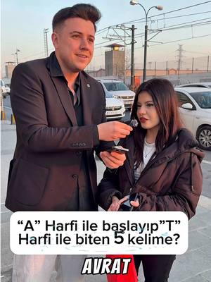 A post by @semihvarol on TikTok caption: “A” harfiyle başlayıp “T” harfiyle biten 5 kelime?😎#svfc #sokakröportajları 