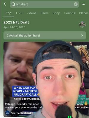 A post by @evenmorebrandonspam on TikTok caption: if you search up “nfl draft” your screen will turn green…