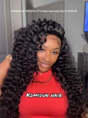 A post by @naaecash3 on TikTok caption: @Kdmidun Hair click the orange cart to shop 🎀 #wiginstall #wiginfluencer #deepwavehair #wigtutorial #kdmidunhair 