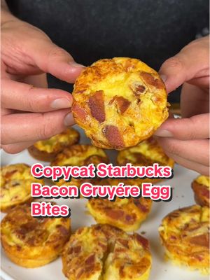 A post by @ice.karimcooks on TikTok caption: These are BETTER than Starbucks AND Higher in Protein 😍 Copycat Bacon Gruyére Egg bites so moist and fluffy . . #icekarim #easyrecipes 