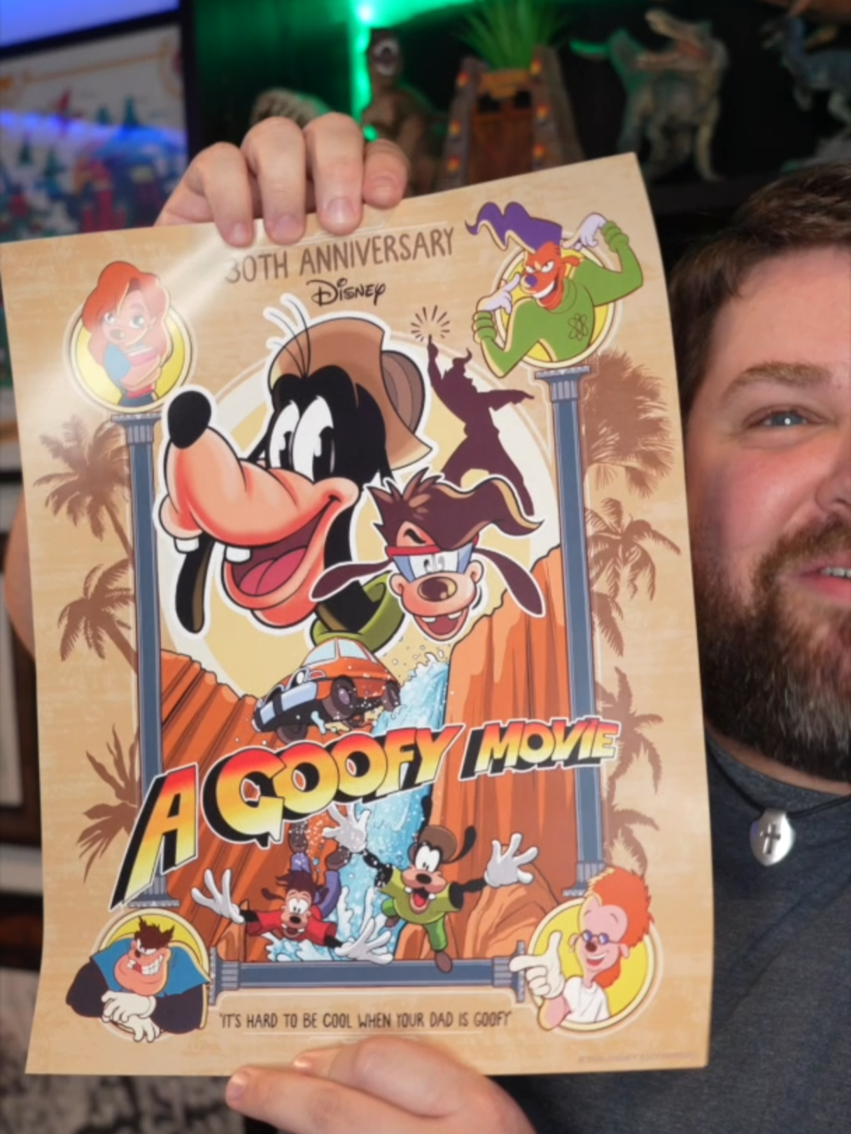 A post by @brianhullsvoice on TikTok caption: Disney Sent Me MORE #AGoofyMovie Merch! @disneystudios #disney #goofy #powerline #i2i