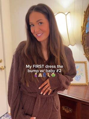 A post by @taylorrandsoph on TikTok caption: Dressing the bump without a bump🤣many more to come! #taylorandsoph #pregnant #pregnancy #baby #ultrasound #bump #bumpdate #dressthebump #grwm 
