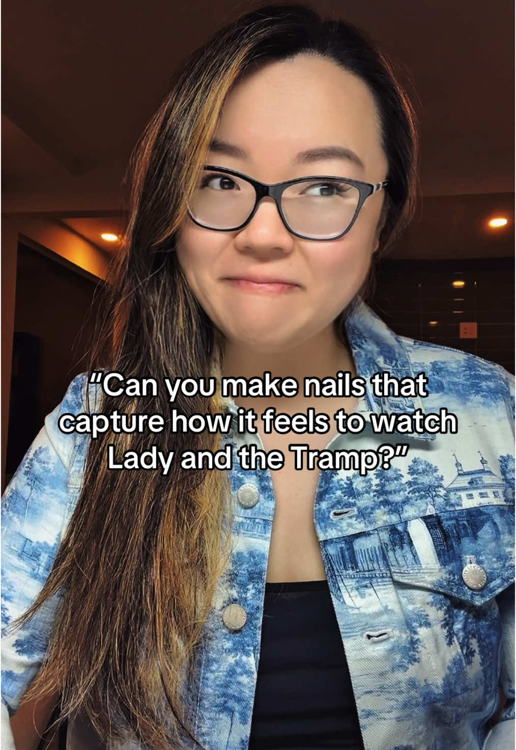 A post by @vivxue on TikTok caption: A nonconventional take on Lady and the Tramp bc these were the scenes that spoke to me 🥹 #pressonnails #ladyandthetramp #disney #disneyland #nails #specialeffects #disneytiktok #nostalgia #artist #nailart 