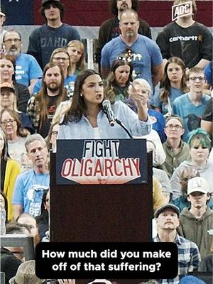 A post by @aoc on TikTok caption: How have members of Congress convinced themselves that they can take an objective vote on health care, energy or war — when their own money is tied up in pharmaceutical, oil and gas, or defense stocks? And just how much did Marjorie Taylor Greene make when she bought the dip? #AOC 