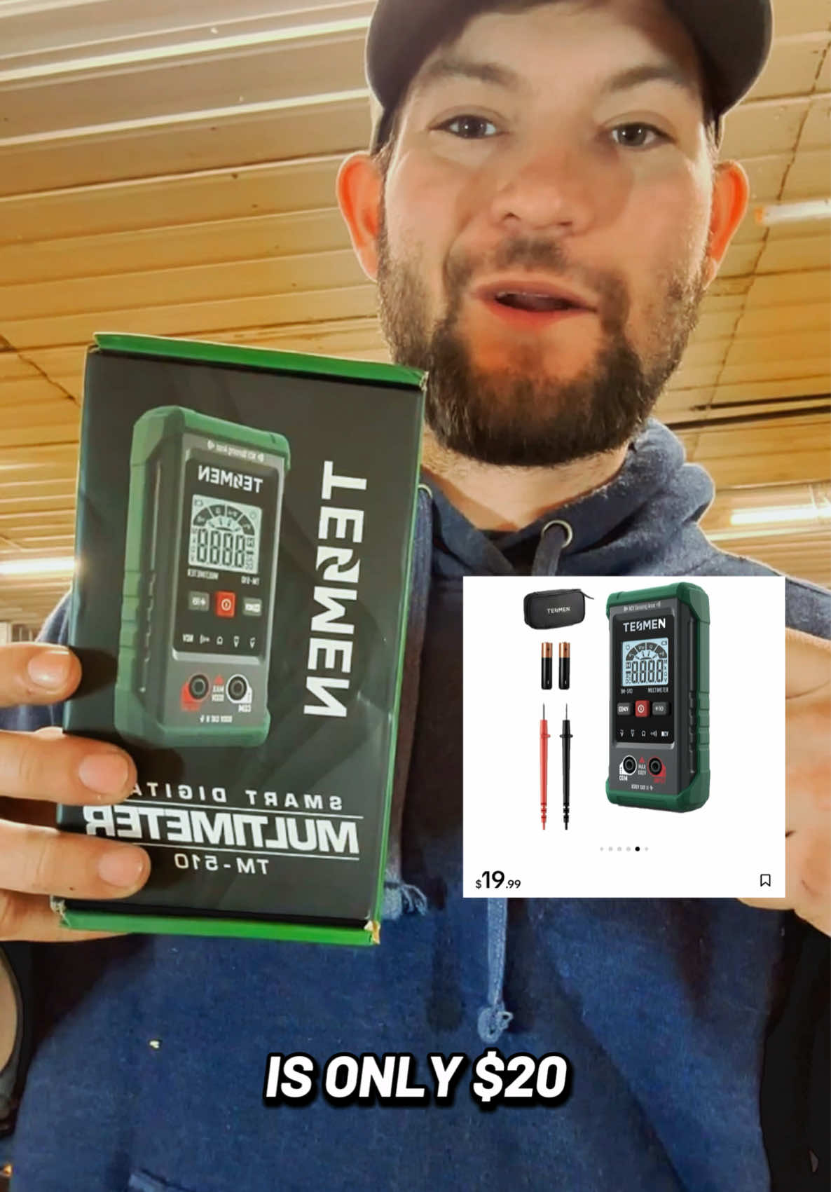 A post by @ on TikTok caption: You need to see this! This is probably the smartest digital multimeter out there it figures everything out for you ✅ Made by @TESMEN and seriously the easiest tool you’ll ever use 🔥 Perfect for anyone working on projects at home 🏠 or in the garage 🧰⚡️🔋 Grab yours now and make your next project way easier! #tesmen #multimeter #tools #electronics #electrician #garage #techreview #tooltok #diyprojects #handtools #gadgets #techtok #homeimprovement #electricaltools #toolsoftiktok #smarthome