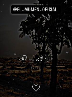 A post by @el_mumen_oficial on TikTok caption: - ﴿سورة تشفع لقائلها﴾ , وهي ثلاثونَ آية ألا ,, وهي تباركَ الذي بيده المُلك 🤯🥹.#Quran 