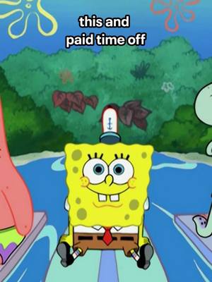 A post by @spongebob on TikTok caption: even a sponge needs a day off