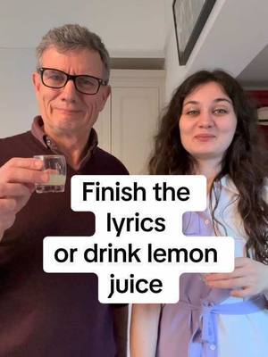 A post by @gina_meredith_ on TikTok caption: New Challenge! Finish The Lyrics Or Drink Lemon Juice! #fyp #funny #skit #family #challenge #finishthelyrics 