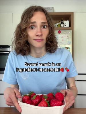 A post by @fitgreenmind on TikTok caption: I love strawberry season 🍓🥹 #strawberries #chocolatestrawberries #veganfood #easyveganrecipes #veganrecipes #dessert #healthysnacks #ingredienthousehold 