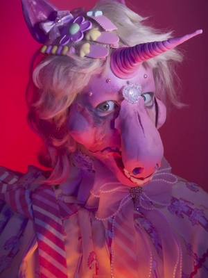 A post by @endomarf on TikTok caption: I hate this video and love it sm #makeup #cosplay #creepy #weirdcore #endomarf #pebble #pony 