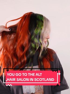 A post by @amberdoesmermaidhair on TikTok caption: POV: You go to the alt hair salon in Scotland 😍 #amberdoesmermaidhair #greenhaircolor #greenhair #scottishtiktok #althairstylist #scottishaltgirl #alternativehair #althair #althairinspo #raccoontailhair #raccoontails  ALT HAIR DYE  GOTH HAIR DYE  SCENE HAIR DYE  ALT HAIR INSPO  ALT GIRL HAIR  ALT HAIR SALON SCOTLAND 