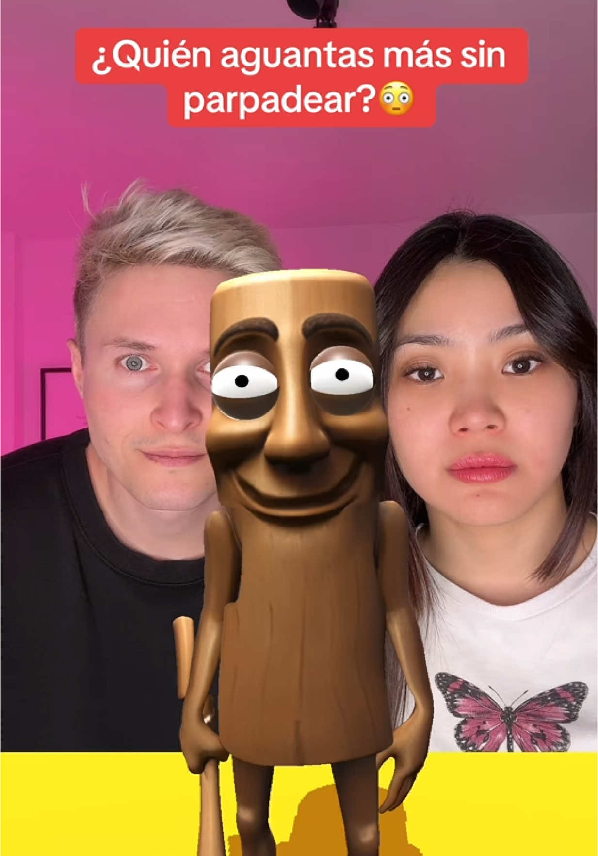 A post by @skyandtami on TikTok caption: Quién aguanta más sin pestañar 😂 Noooo! Tum Tum Tum Tum Sahur ahora es la polizia 😭